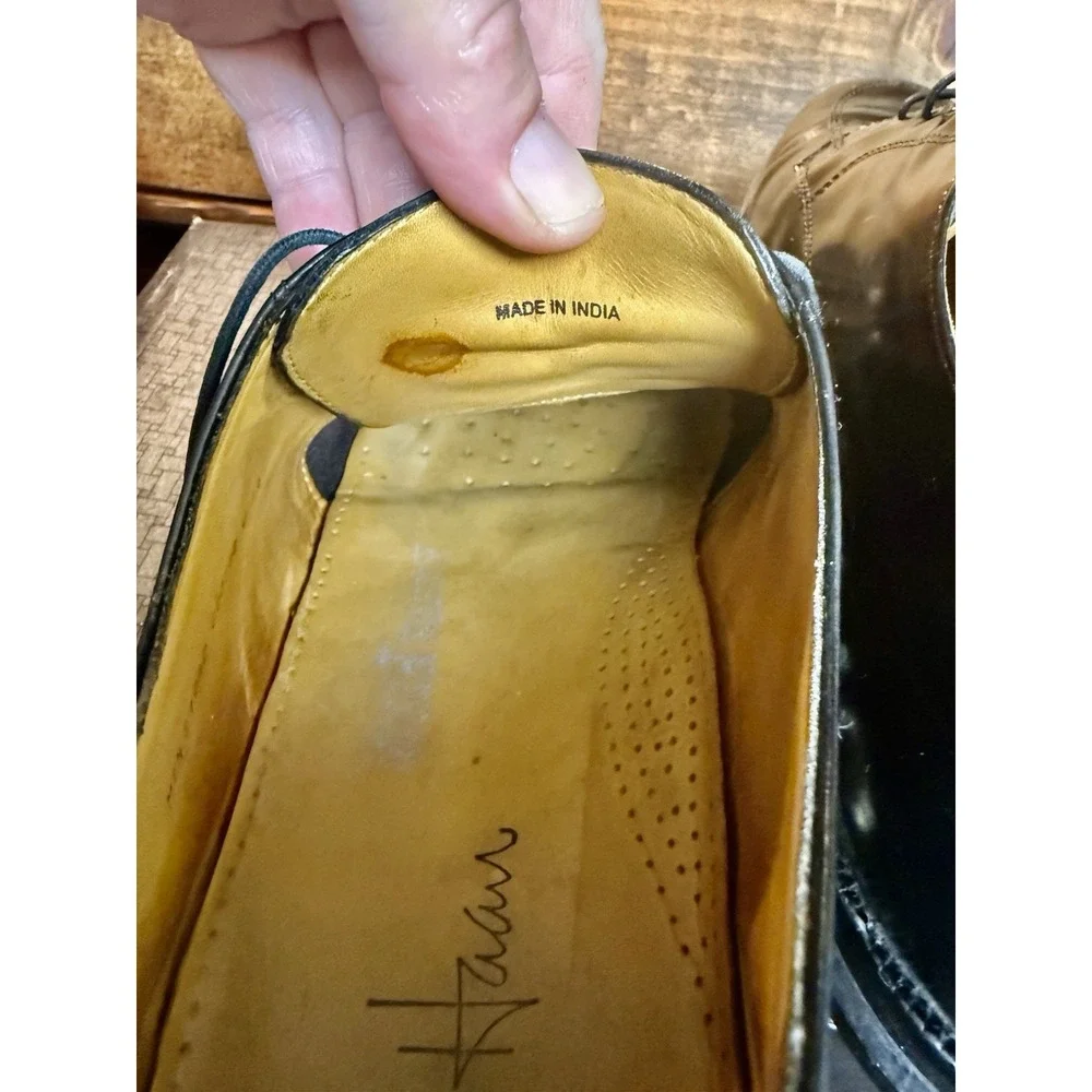 Vintage Cole Haan Black Leather Split Toe Oxford Dress Shoes 10-1/2D Made in USA
